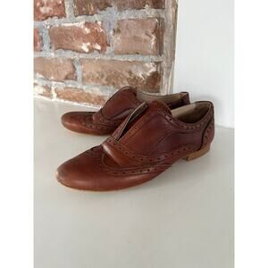 Mossimo Matteo Brown Leather Laceless Wingtip Oxford Shoes Women’s Size 5